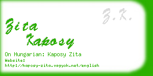 zita kaposy business card